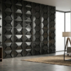 hexagon falburkoló panel fekete pvc nappali