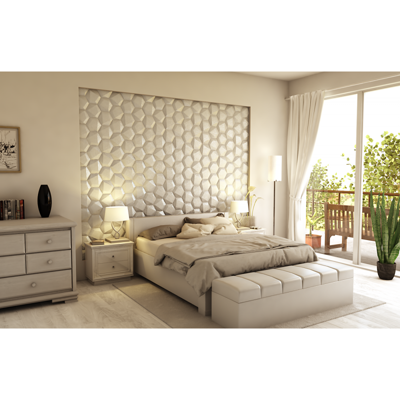 hexa-3d-falpanel hermelin feher