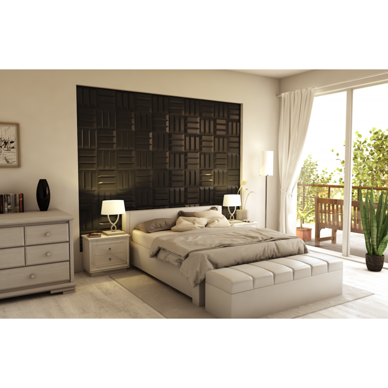 literole-3d-falpanel éjsötét fekete