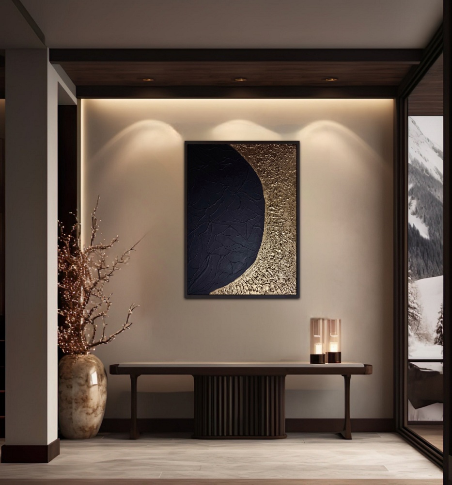 Minimál Fekete arany vászonkép