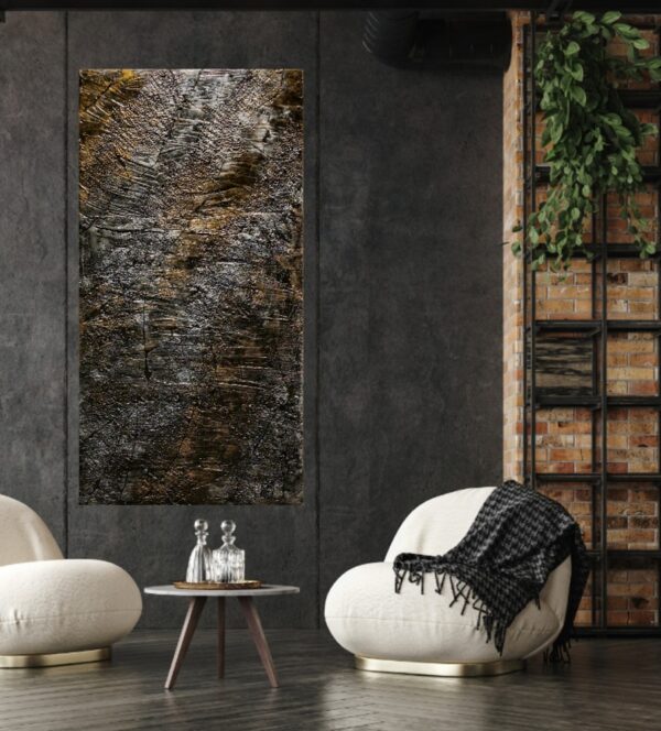 3D Kőhatású faldekoráció Sötét szikla dekoráció