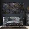 kőhatású texturált falikép nappali