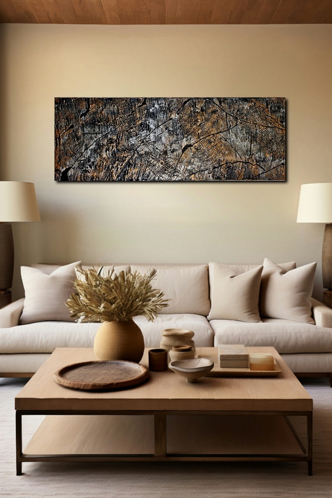 Kőhatású Bronzos Barna Struktúrált falikép 120x40cm Kőhatású Bronzos Barna Struktúrált falikép 120x40cm