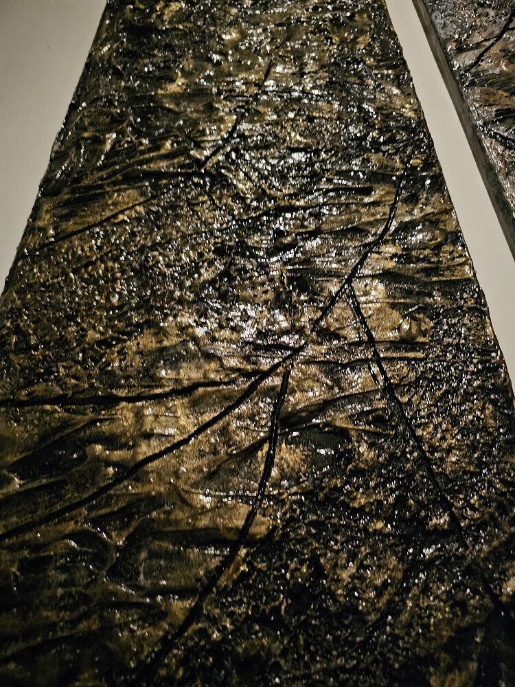 Kőhatású Gipsz Struktúrált falikép 120x40cm