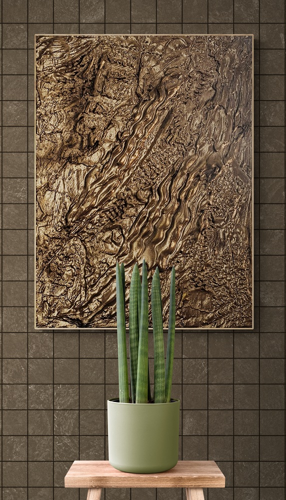 3d texturalt falikep metall arany