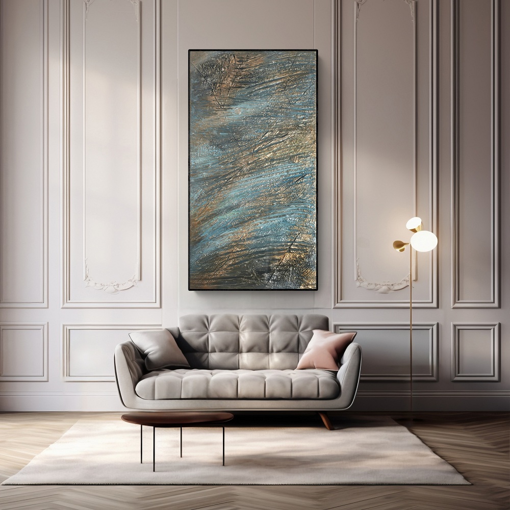 kőhatású vászonkép kék szürke 140cm